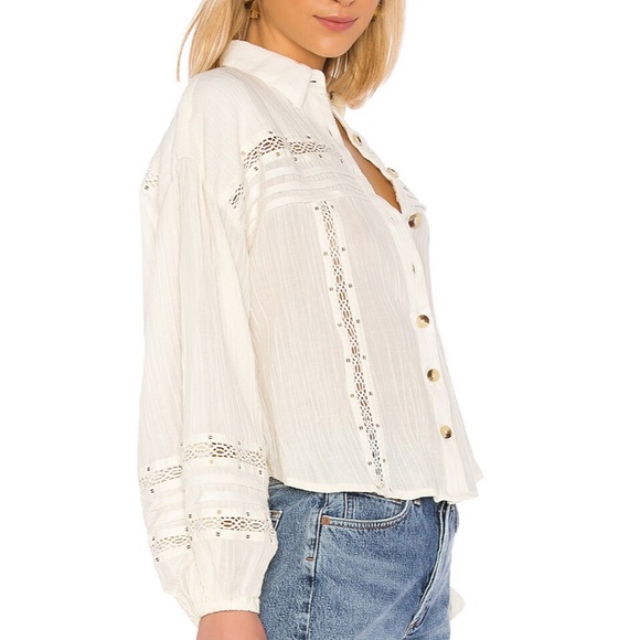 Free People Ivory Summer Stars Button Down - Picture 5 of 9